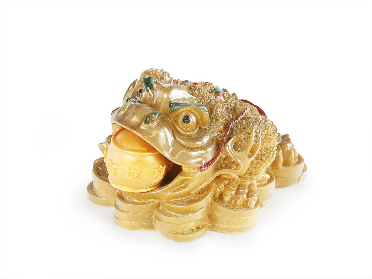 Фото Чайная фигурка, меняющая цвет "Золотая жаба с шаром"