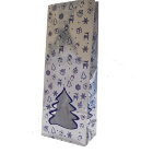 Пакет для чая с окошками елками &quot;Новогодний&quot; 100х60х260 мм серебро/синий (упаковка 10 шт)